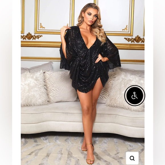 This stunning black low v neck dress was one of the highlights of my birthday! - Picture 3 of 3